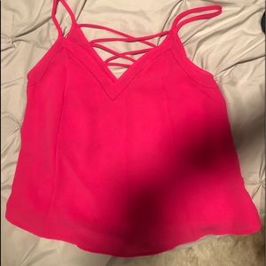V neck pink top